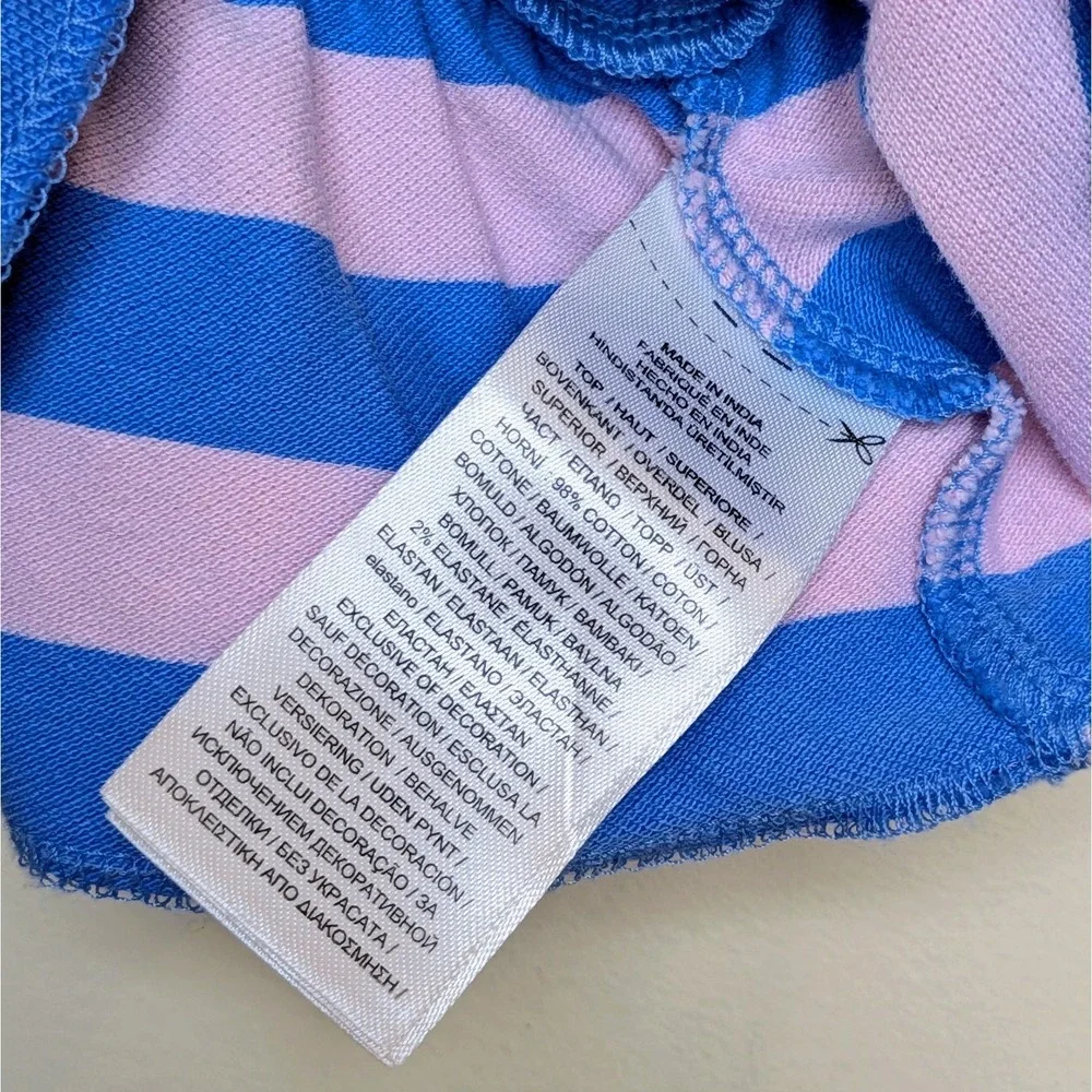 Polo Ralph Lauren‎ Pink Blue Striped Stretch Mesh Dress Baby Girls Size 9 Months